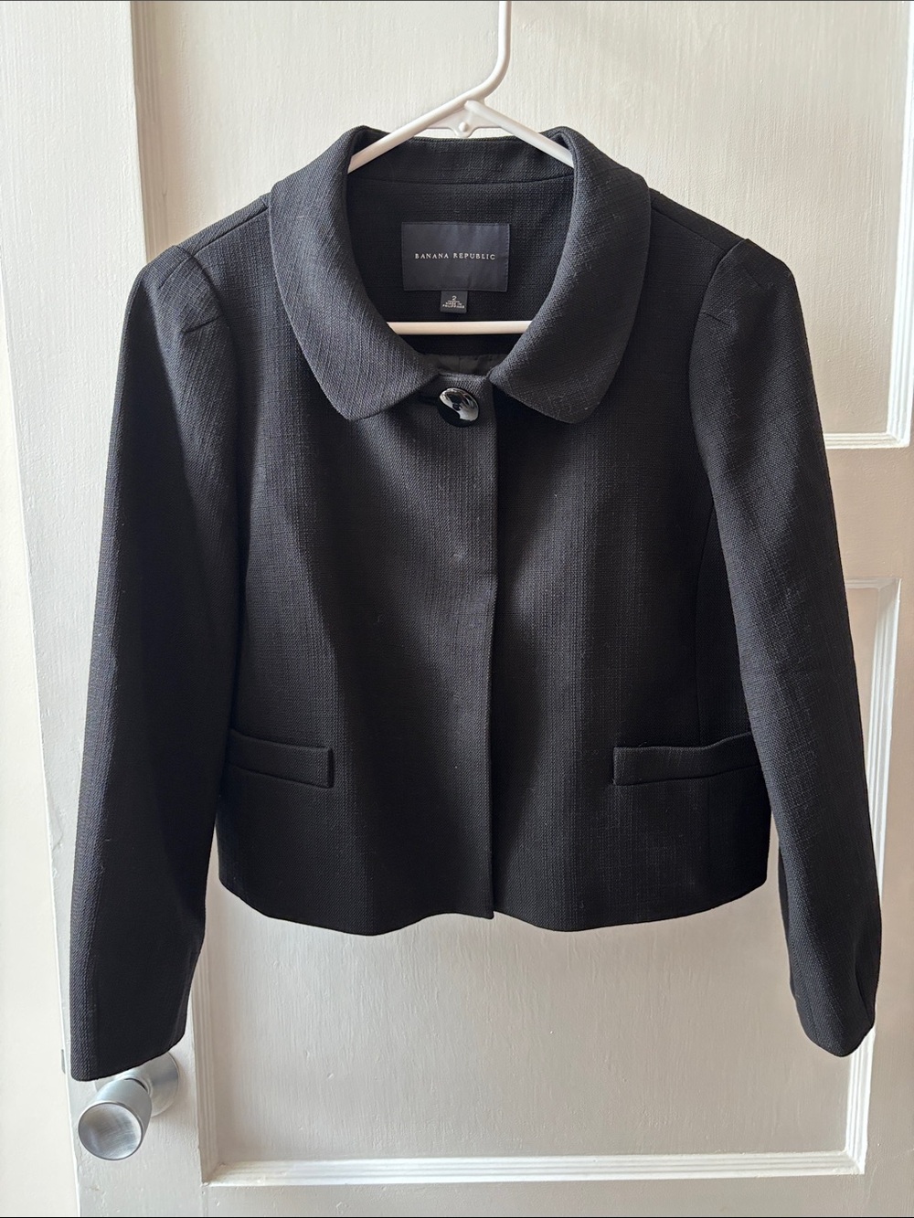 Banana Republic Black Cropped Ponte Blazer